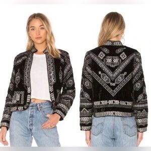 REVOLVE Black and Silver Embroidered Jacket